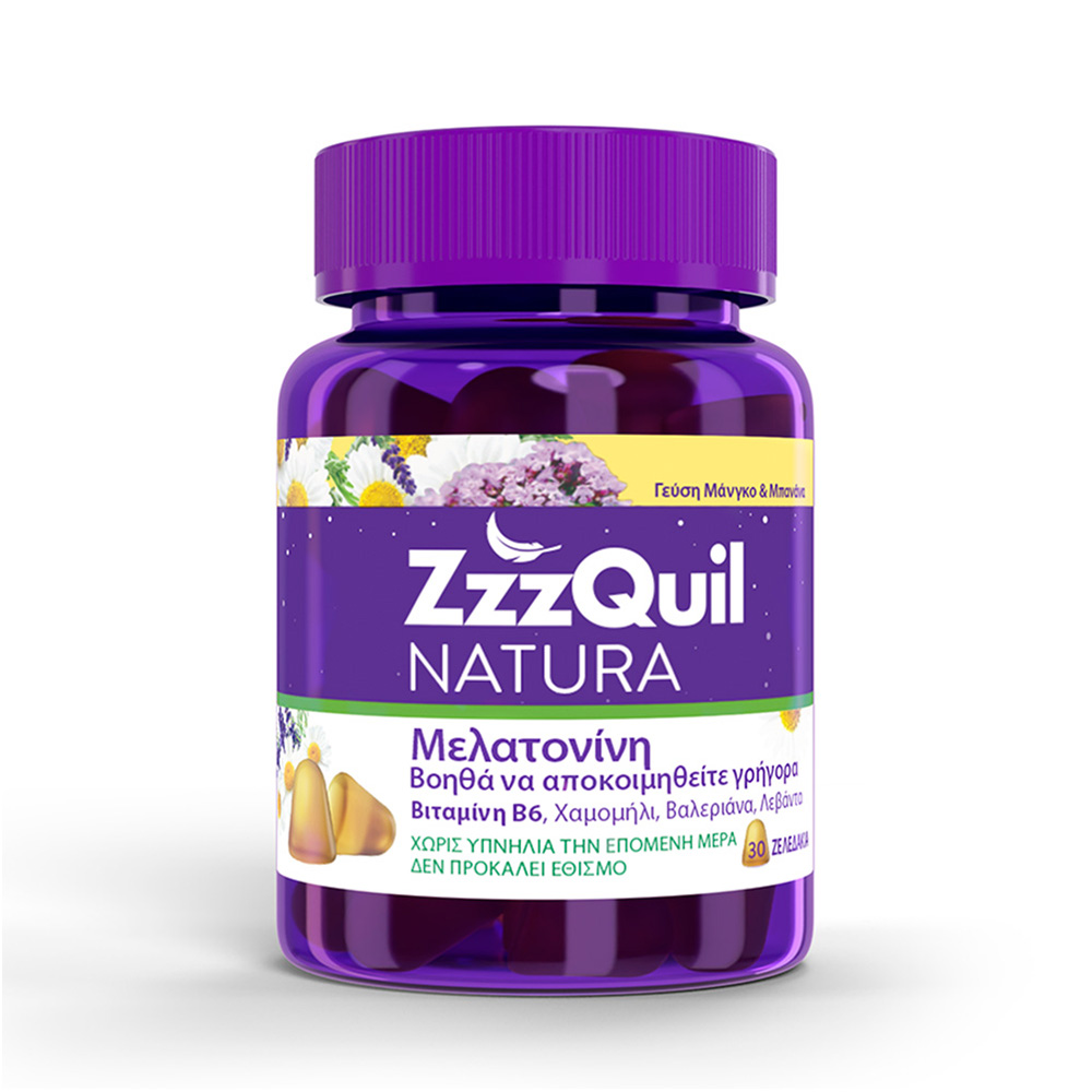 ZzzQuil Natura Συμπλήρωμα Διατροφής με Μελατονίνη και γεύση Μάνγκο Μπανάνα, 30 ζελεδάκια